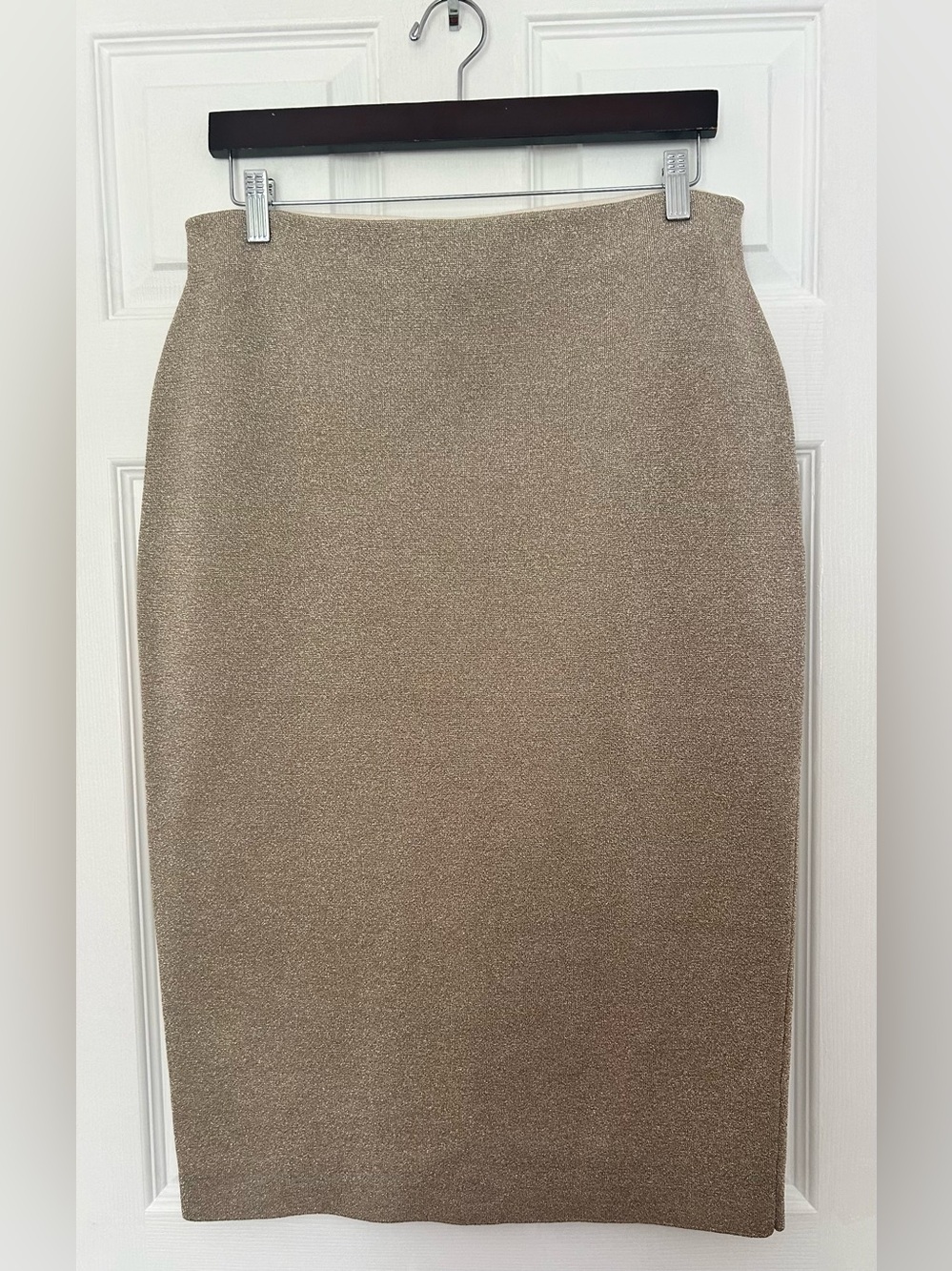 J. Crew Metallic Sparkly, Gold-Tone, Sweater-Like Pencil Skirt - NWT